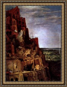 Elders Framed Paintings - The Tower of Babel [detail] by Pieter the Elder Bruegel